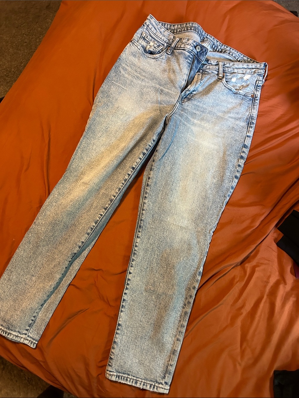 Old Navy Light Blue Straight-Leg Jeans